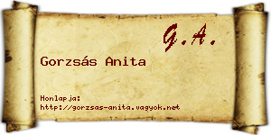 Gorzsás Anita névjegykártya