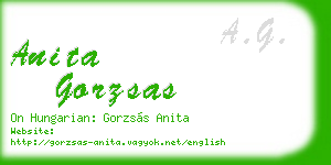 anita gorzsas business card